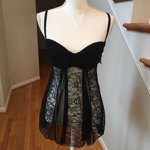 Fredrick's of Hollywood mesh and lace babydoll S